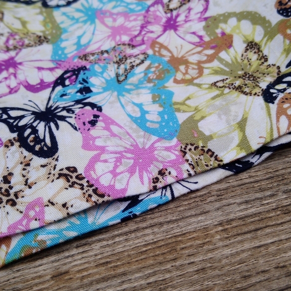 Butterfly Patterned Button Down Front Blazer Jacket Suit Top - Picture 14 of 14